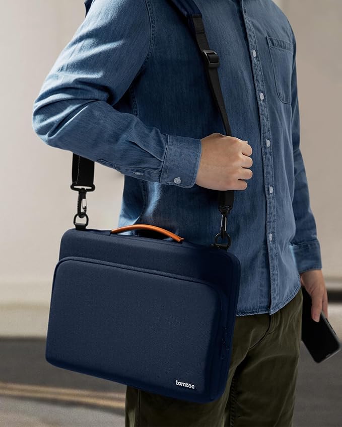 tomtoc 360 Protective Laptop Shoulder Bag for 14-inch MacBook Pro M5/M4/M3/M2/M1 Pro/Max A3434 A3112 A3401 2025-2021, Water-Resistant Carrying Case for 13.5-14.4 Inch Microsoft Surface Laptop 7/6/5