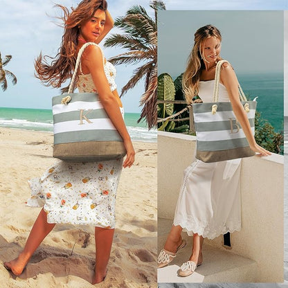 YOOLIFE Beach Bags for Women - Travel Canvas Beach Tote, Pool Waterproof Bag, Travel Essentials, Gifts for Women Birthday
