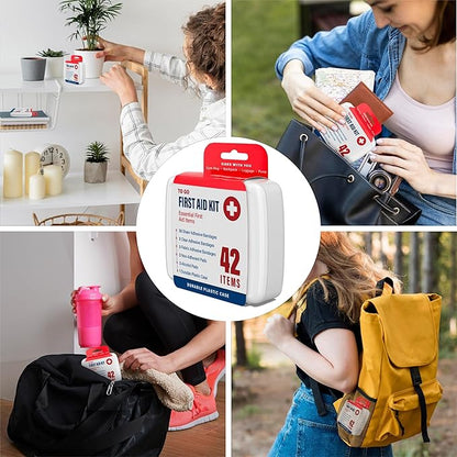 DecorRack 4200 Piece First Aid Kit, 48 Individual Boxes of 42 Items Each, First Aid Kits for Minor Cuts, Scrapes, Travel, Car, Home, Work, Field Trips or Camping (4200pcs, 100 Pack)