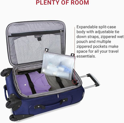 SwissGear Sion Softside Expandable Luggage, Blue, 2-Piece Set (21/29)