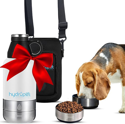 Hydropet Portable Dog Water Bottle (64 oz) - Insulated Dogs & Cats Travel Bottles, Stainless Steel - Detachable Dog Food Bowl and Water Bowl - Great for Daily Walks - Puppy Essentials & Accessories