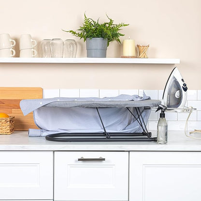 Household Essentials Tabletop Ironing Board with Iron Rest and Door Hanger | Compact Folding Ironing Station for Dorm Rooms, Apartments, and Small Spaces | 36.5"x12"