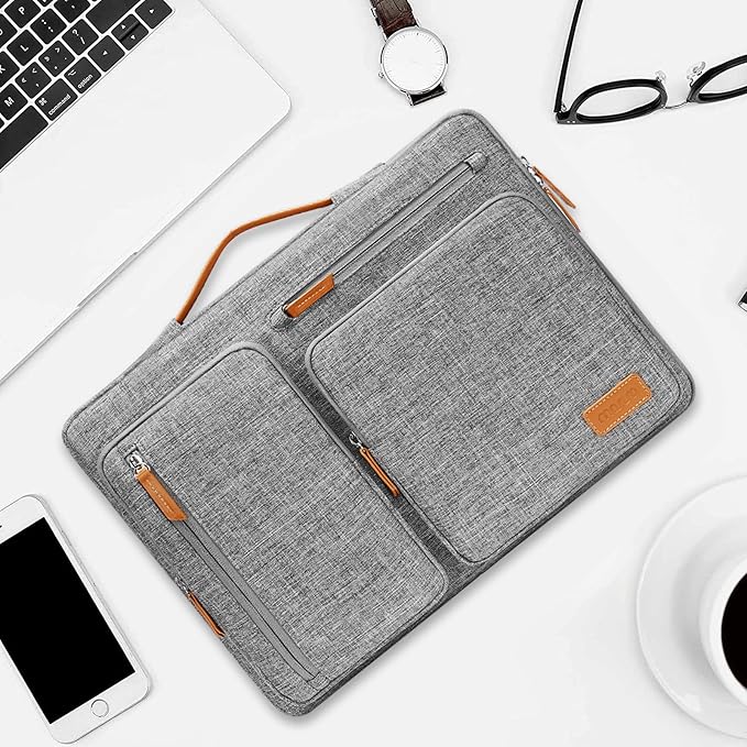 MOSISO 360 Protective Laptop Case 16 inch, 15-15.6 inch Laptop Sleeve Compatible with MacBook Pro 16, HP, Acer, Dell, Lenovo, ASUS, Side Open Carrying Case with 4 Zipper Pockets&Handle, Gray