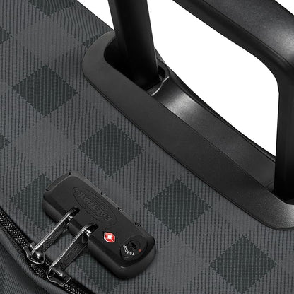 EASTPAK Tranverz S – 42L Large Wheeled Luggage with Dual Compartments, TSA Lock, Compression Straps & Smooth-Wheeling System, Checker Dark Grey