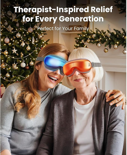 BOB AND BRAD Eye Massager with Heat and Cooling, EyeOasis 3 Eye Mask for Migraines, Sleep Mask with Heat, Compression, Music, Headache Massager for Dry Eyes Strain Migraine Relief Improve Sleep