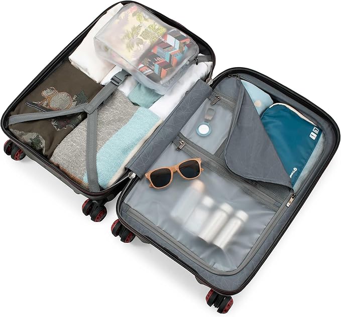 Traveler's Choice Maxporter II 22" Hardside Polycarbonate Spinner Carry-On Luggage, USB Port, TSA Lock, Dark Green