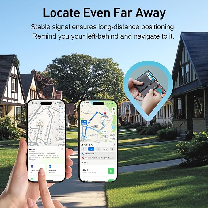 2025 [Apple MFi Certified] (iOS Only) Bluetooth Tracker Smart Card for Apple Find My iPhone Wallet GPS Tracker, 5-10 Years Staying Power, Keys Finder and Item Locator for Keys, Bags, Passport