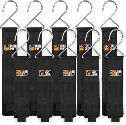 Hanging Extension Cord Holder - Storage Wrap Straps with Metal Hooks 10Pack 15" 22" Heavy Duty Garage Organizer Tool Hangers - Garden Hose Power Electrical Cable Rope RV Shed Camping Organization