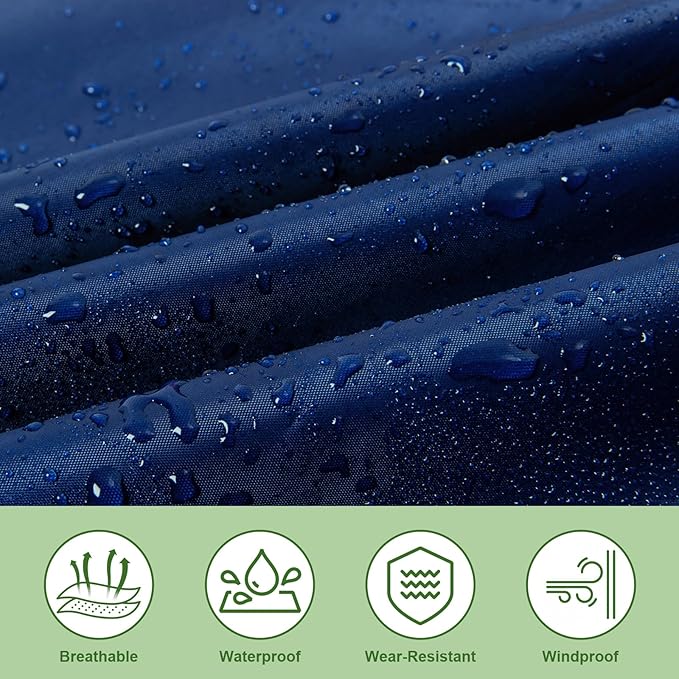Hooded Rain Ponchos for Adult - Rain Coat and Rain Jacket with Waterproof Pocket and Zipper