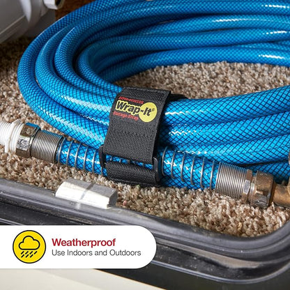 Super-Stretch Wrap-It Storage Straps - 12" (8 Pack) - Elastic Hook and Loop Cinch Straps