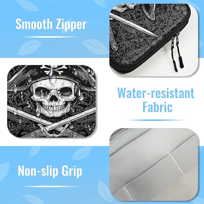 Cable Organizer Cool Pirate Skull Electronics Travel Organizer Case Tech Accessories Pouch Waterproof Cord Storage Bag for Power Bank Charger Phone Earphone