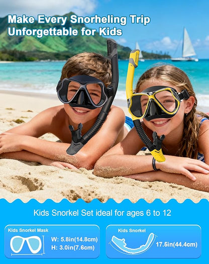 Greatever Dry Snorkel Set,Panoramic Wide View,Anti-Fog Scuba Diving Mask,Professional Snorkeling Gear
