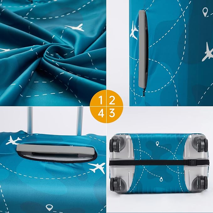 Travelkin Luggage Covers With Tag For Suitcases Tsa Approved,Suitcase Covers Protector Fit 18-32 Inch Luggage XL(29-32inch suitcase)