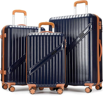PRIMICIA GinzaTravel Luggage Sets 3-Piece Expandable Suitcases with Wheels PC+ABS Durable Hardside Luggage sets TSA lock