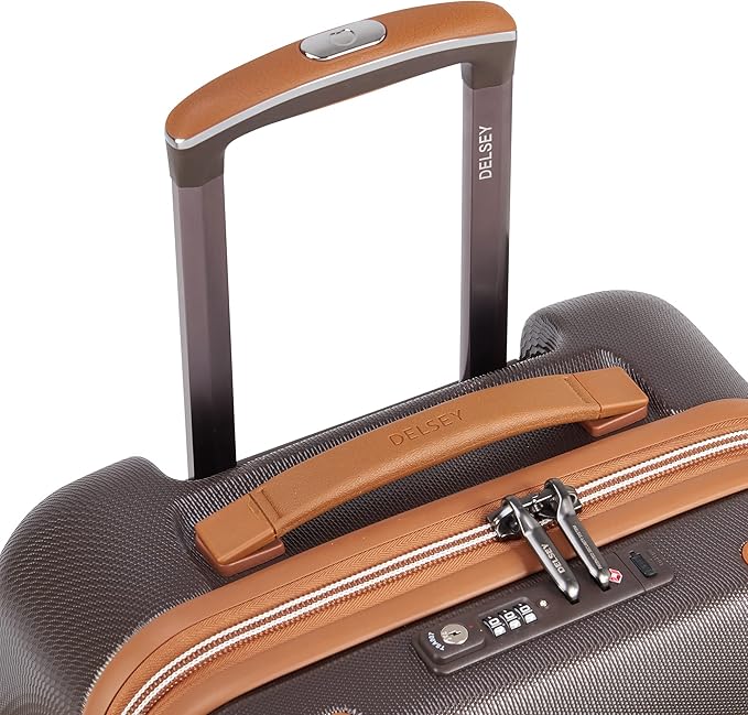 DELSEY PARIS Chatelet Air 2.0 Hardside Luggage with Spinner Wheels, Chocolate Brown, Carry on 20 Inch