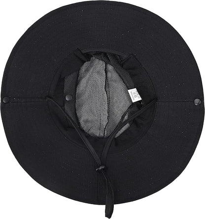Womens Summer Sun Hat Beach Hat Wide Brim Outdoor UV Protection Hat Foldable Cool Mesh Ponytail Bucket Hat