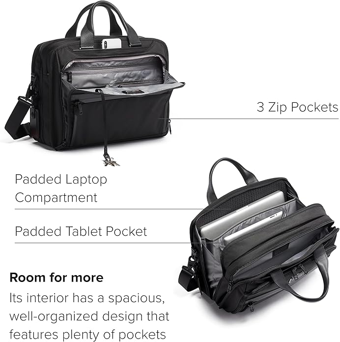 TUMI - Alpha Organizer Brief - Laptop Briefcase for Commute or Travel - Fits Up to 15" Laptop - Removable Shoulder Strap