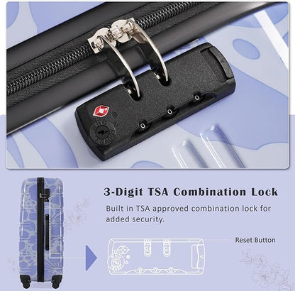 Luggage Sets 3 Piece Durable Suitcase Set with Spinner Wheels, 3 Pcs Hardside Lightweight luggage with TSA Lock, Large Checked Travel Suitcases