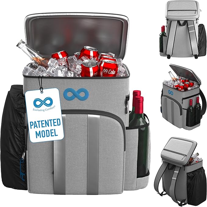 Insulated Backpack Cooler - 54 Cans, 24 Hour Cooling, Wider Straps, Lightweight Leak Proof Liner, Portable Cooler Backpack Bag for Men Women Beach Picnic Travel Lunch Camping - Everlasting Comfort