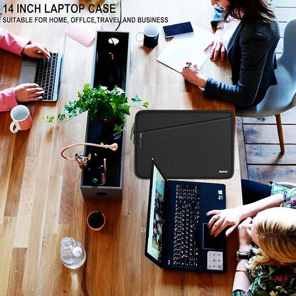 Laptop Sleeve Case 14 inch, Traveling Water Resistant Carrying Notebook Bag with Pocket, Shockproof Protective Laptop Cover Compatible for 14 Inch MacBook Air/Pro, HP, Lenovo, Dell, ASUS, Acer, Black
