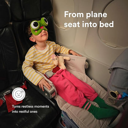 Stokke JetKids BedBox, Moonglow White - Ride-On Suitcase for Kids 2-7 Years Old (up to 77 lbs) - Transforms Into Bed - Includes Mattress, Decorative Stickers & Adjustable Carrying Strap