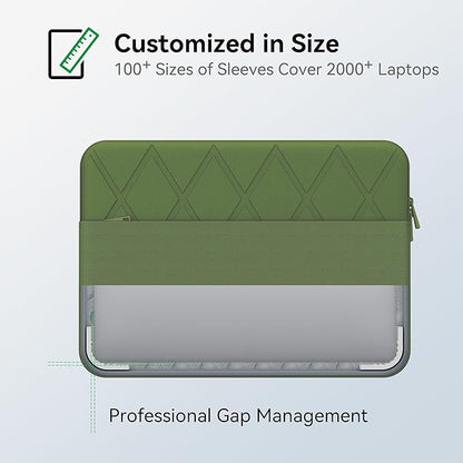 Smatree Laptop Sleeve for 14 inch DELL Precision 3490/3480/3470 Workstation, Case with Accessory Pocket, YKK Zipper, Patented Shockproof Design, Green (E464G)