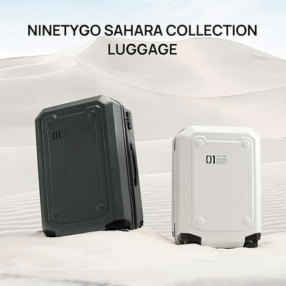 NINETYGO Carry On Luggage 22x14x9 Airline Approved, Carry On Suitcase with Smooth Double Spinner Wheels, Hard Shell PC+ABS Suitcase Carry-On, Lightweight Travel Luggage, TSA Approved (Green, Sahara)