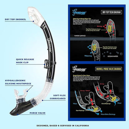 Seavenger Aviator Snorkeling Set with Gear Bag
