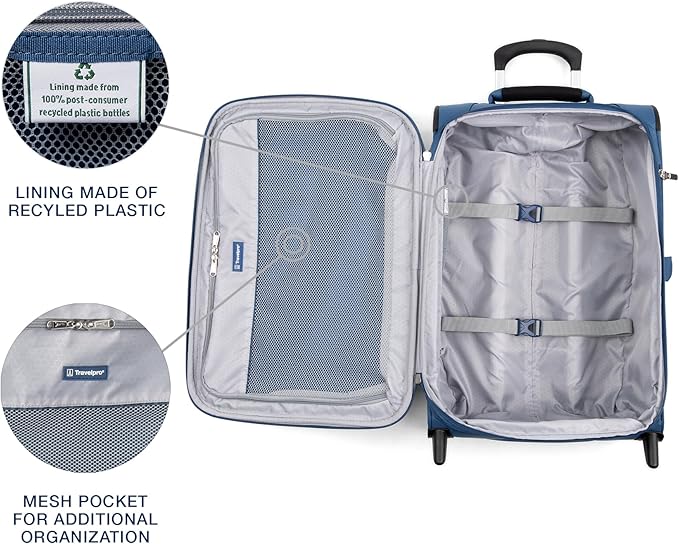 Travelpro Maxlite 5 Softside Expandable Upright 2 Wheel Carry-on Luggage, Lightweight, 22-Inch — Ensign Blue