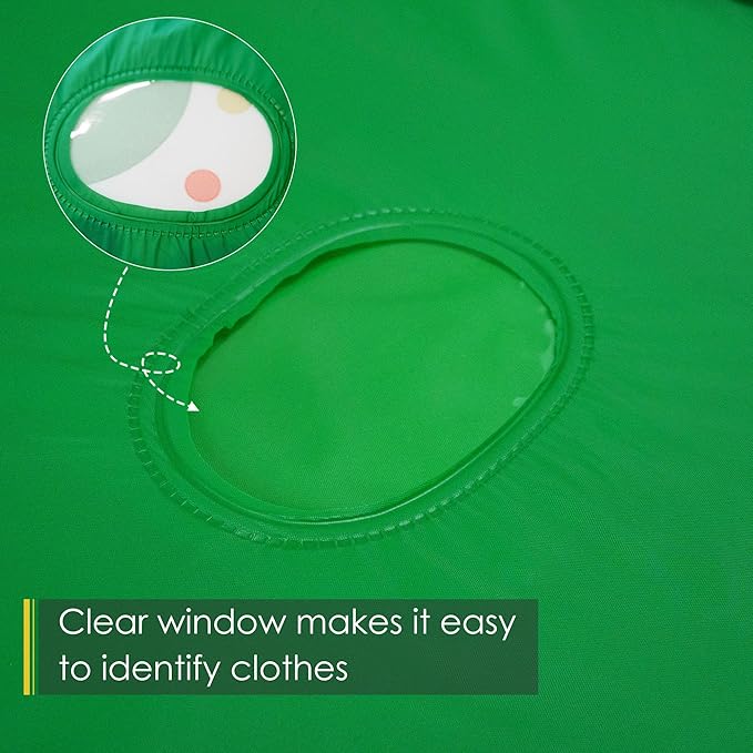 Vinyl Garment Bag, 6 Count, Waterproof, Green, 24"x48", Clear Window, Easy to Use, Convenient Storage of Suits, Shirts, Sweaters and Coats