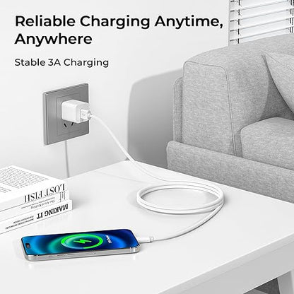 Basesailor USB Type C Charger Cable 1FT 2 Pack,Car Charging Cord for New iPhone 17 16 15 Pro Max Plus 2023,Samsung Galaxy S10 S10E 10E S20 FE S23 S22 Plus Ultra,A51 A52 A53,Google Pixel 9 pro 8 7 XL