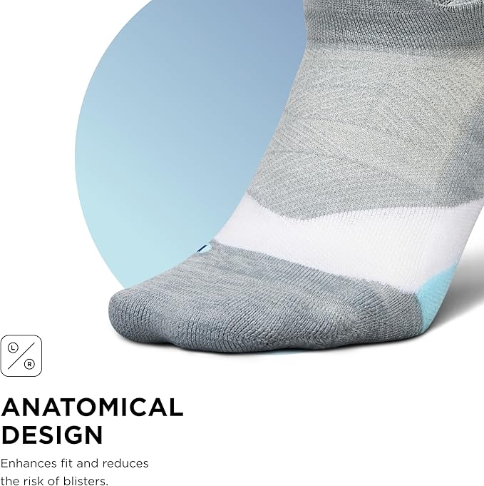 Feetures Elite Light Cushion No Show Tab Athletic Ankle Socks - Sport Sock with Targeted Compression