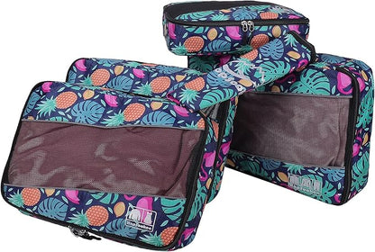 5 Set Packing Cubes for Travel Large Suitcase Luggage Organizer Bags Travel Accessories Vacation 4 Cubes 1 Laundry Pouch Bag