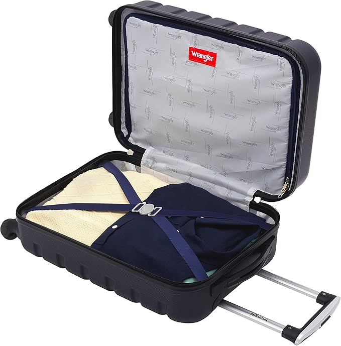 Wrangler 21.5" Spinner Carry-On Luggage, Navy Blue