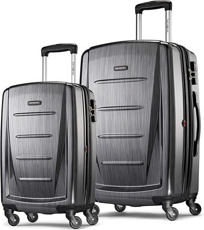 Samsonite Winfield 2 Hardside Expandable Luggage with Spinner Wheels, Charcoal, 2-Piece Set (20/28)