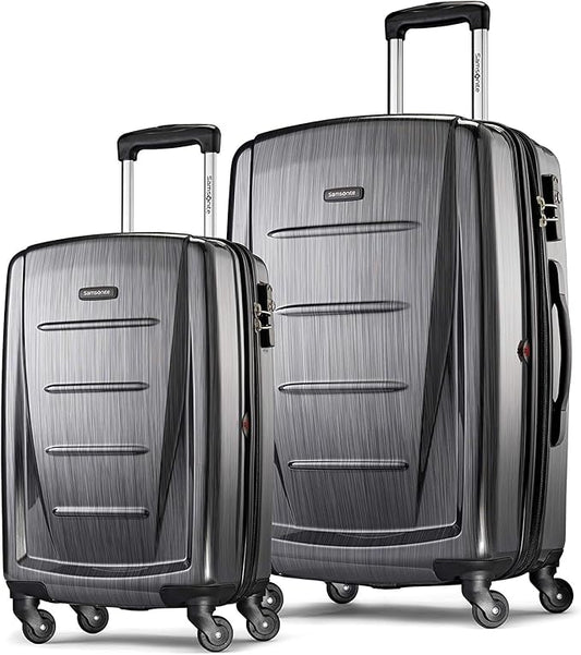 Samsonite Winfield 2 Hardside Expandable Luggage with Spinner Wheels, Charcoal, 2-Piece Set (20/28)