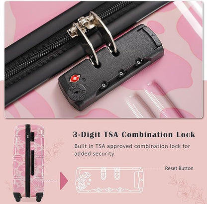 Luggage Sets 3 Piece Durable Suitcase Set with Spinner Wheels, 3 Pcs Hardside Lightweight luggage with TSA Lock, Large Checked Travel Suitcases