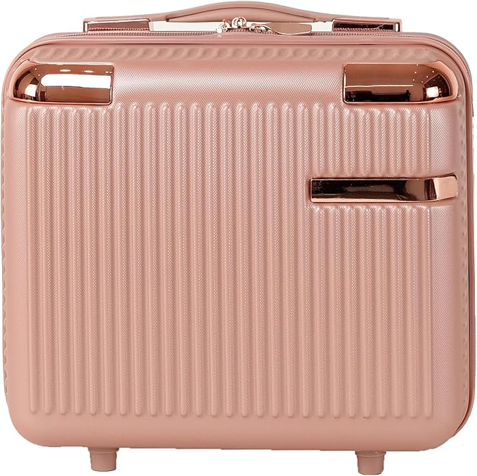 Merax Luggage Sets 4 Piece with Cosmetic Case TSA Lock, Hardside ABS Carry On Suitcase with YKK Zippers Lightweight Rolling Travel Luggage Sets with Spinner Wheels,14+20+24+28 IN,Rose Gold