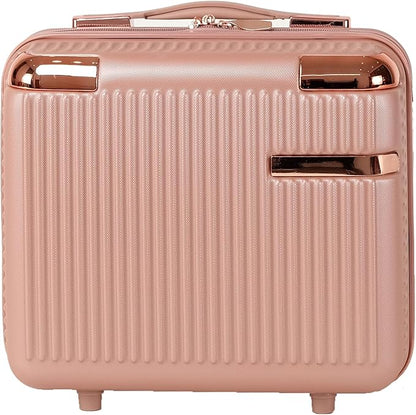 Merax Luggage Sets 4 Piece with Cosmetic Case TSA Lock, Hardside ABS Carry On Suitcase with YKK Zippers Lightweight Rolling Travel Luggage Sets with Spinner Wheels,14+20+24+28 IN,Rose Gold