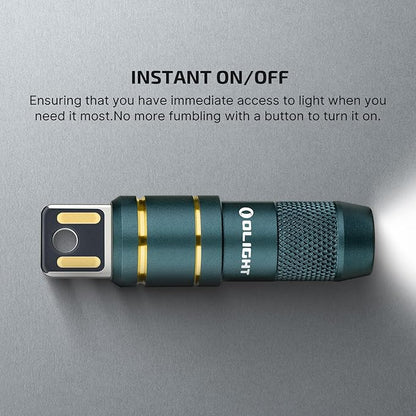 OLIGHT IMINI 2 EDC Rechargeable Keychain Flashlight, 50 Lumens Compact and Portable Mini LED Keyring Lights with Built-in Battery Ideal for Everyday Carry and Emergencies (Dream Blue)