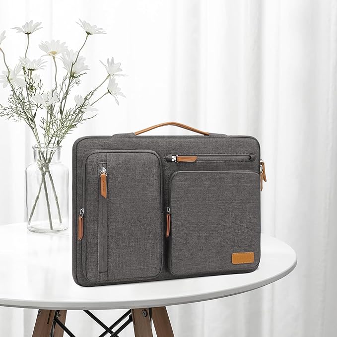 MOSISO 360 Protective Laptop Case 16 inch, 15-15.6 inch Laptop Sleeve Compatible with MacBook Pro 16, HP, Acer, Dell, Lenovo, ASUS, Side Open Carrying Case with 4 Zipper Pockets&Handle, Taupe Gray