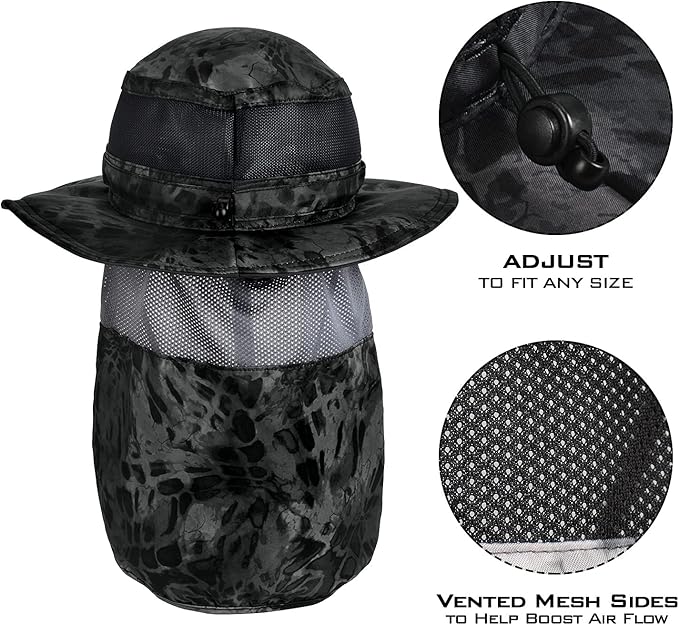 KastKing UPF 50 Boonie Hat Fishing Hat with Removable Neck Flap Sun Hats for Men