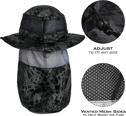 KastKing UPF 50 Boonie Hat Fishing Hat with Removable Neck Flap Sun Hats for Men