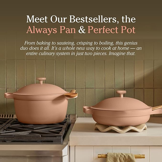 Our Place Cookware Duo - 7-Piece Set Including the Always Pan, Perfect Pot and Spatulas | Multifunctional, Toxin-Free Nonstick | Heat Safe up to 450°F | Oven, Stove, Induction Compatible | Char