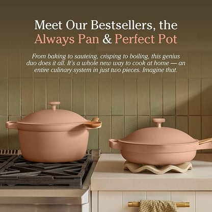 Our Place Cookware Duo - 7-Piece Set Including the Always Pan, Perfect Pot and Spatulas | Multifunctional, Toxin-Free Nonstick | Heat Safe up to 450°F | Oven, Stove, Induction Compatible | Steam