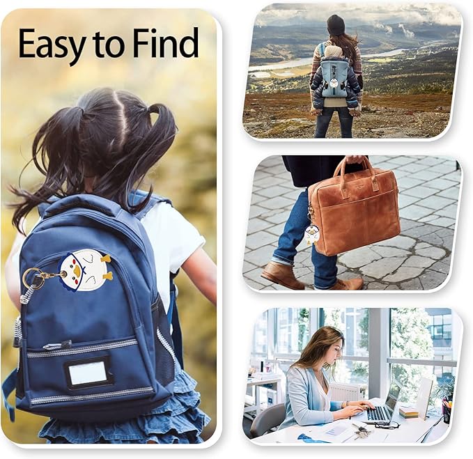Leather Keychain Case Holder Compatible with Apple AirTag, GPS Airtag Keychain Finder Tracker with Key Ring, Anti-Scratch Protective Air Tag Cover