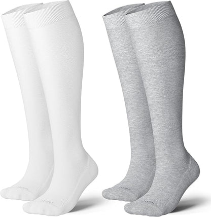LEVSOX Thick Cotton Compression Socks for Women&Men 20-30mmHg Knee High Cute Support Sock for Nurses, Pregnancy, Travel