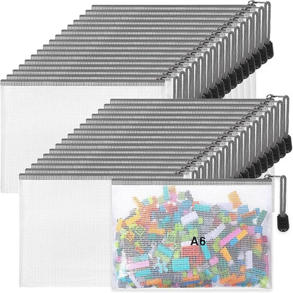 Jetec 32 Pcs Mesh Zipper Bags Toy Storage Bikini Organizer Bag Bolsas Para Guardar Trajes De Bano Waterproof Zipper Reusable Pouch Puzzle Multipurpose for Storage Office(Grey,7.5 x 5 Inch)
