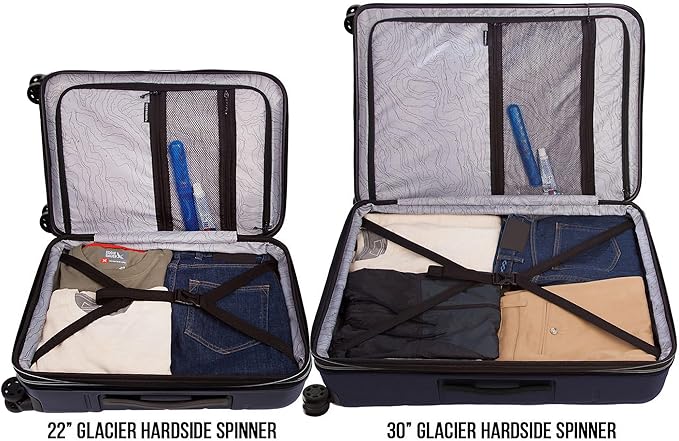 Eddie Bauer Glacier Hardside Spinner Durable PC/ABS Construction 2-Piece Set Suitcase Luggage, Storm