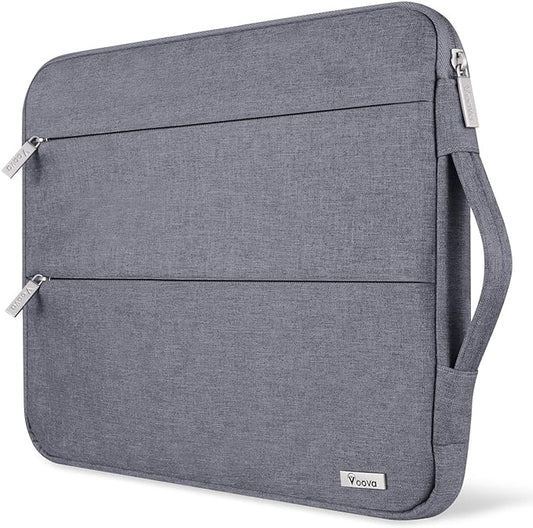 Voova 13 13.6 Inch Laptop Sleeve Case Compatible with MacBook Air 13 M1/M2/M3/M4 2020-2025, MacBook Pro 13/14, IPad Air/Pro 13, Waterproof Slim Computer Bag Cover with Handle, Grey